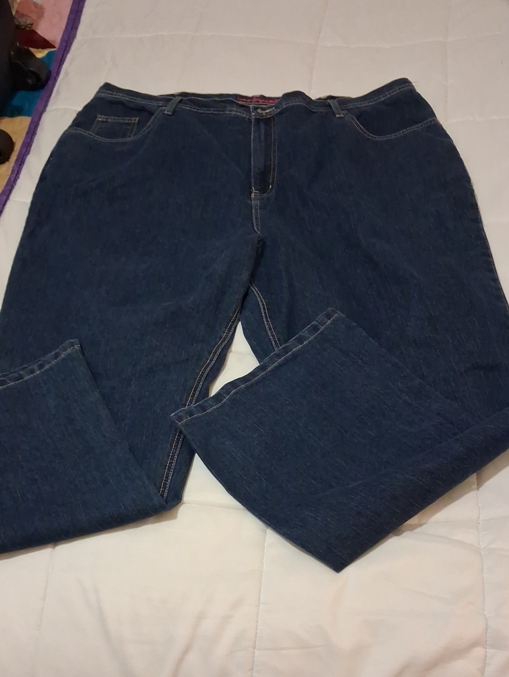 Liz &Me Women's Straight Leg Jeans in Dark Blue Sz 22